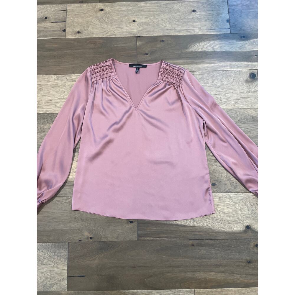 White House Black Market Satin Mauve‑Pink Top – Size M - Picture 3 of 7